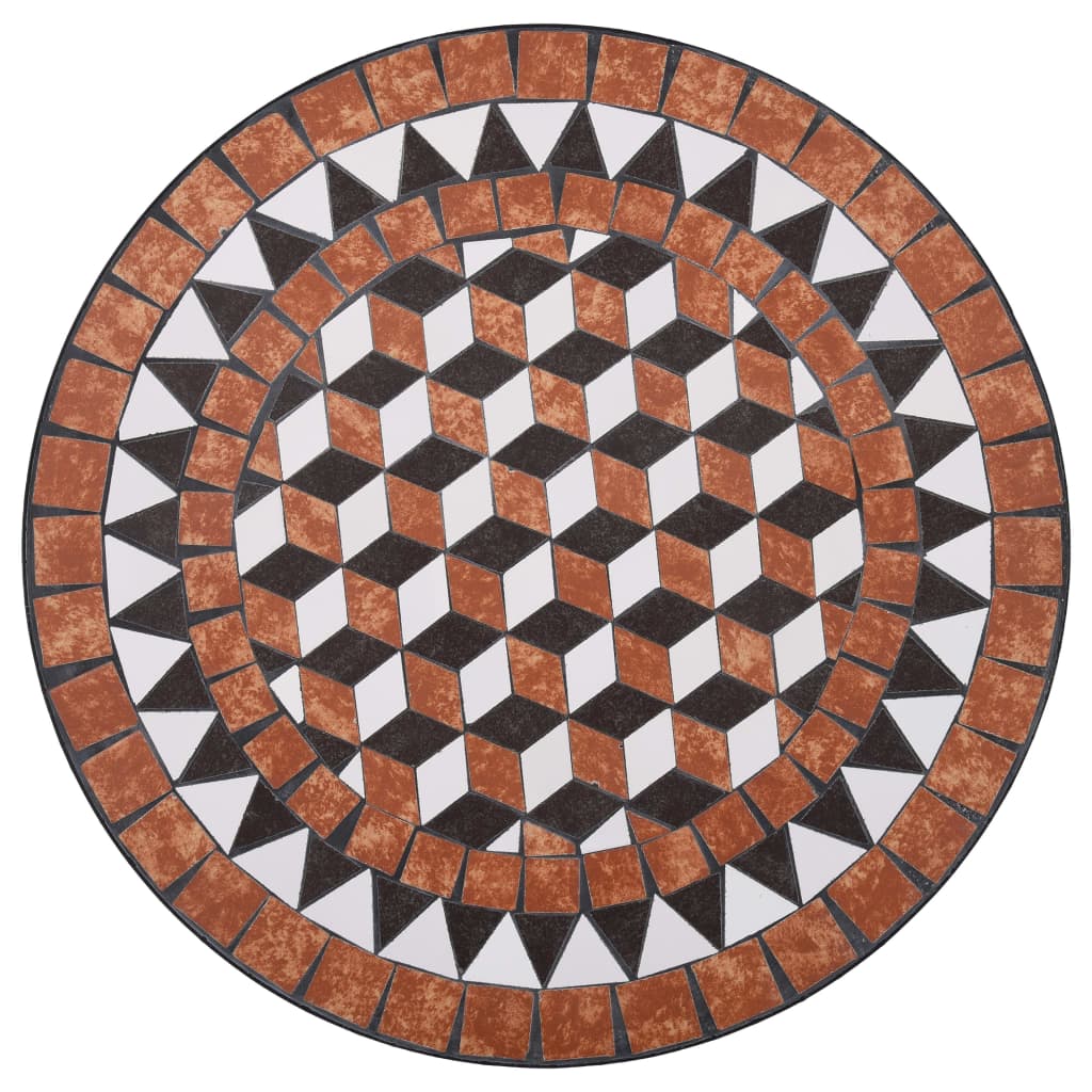 Mesa bistró de mosaico cerámica marrón 60 cm