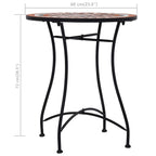 Mesa bistró de mosaico cerámica marrón 60 cm