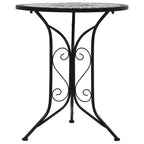Mesa bistro de mosaico cerámica gris 60 cm
