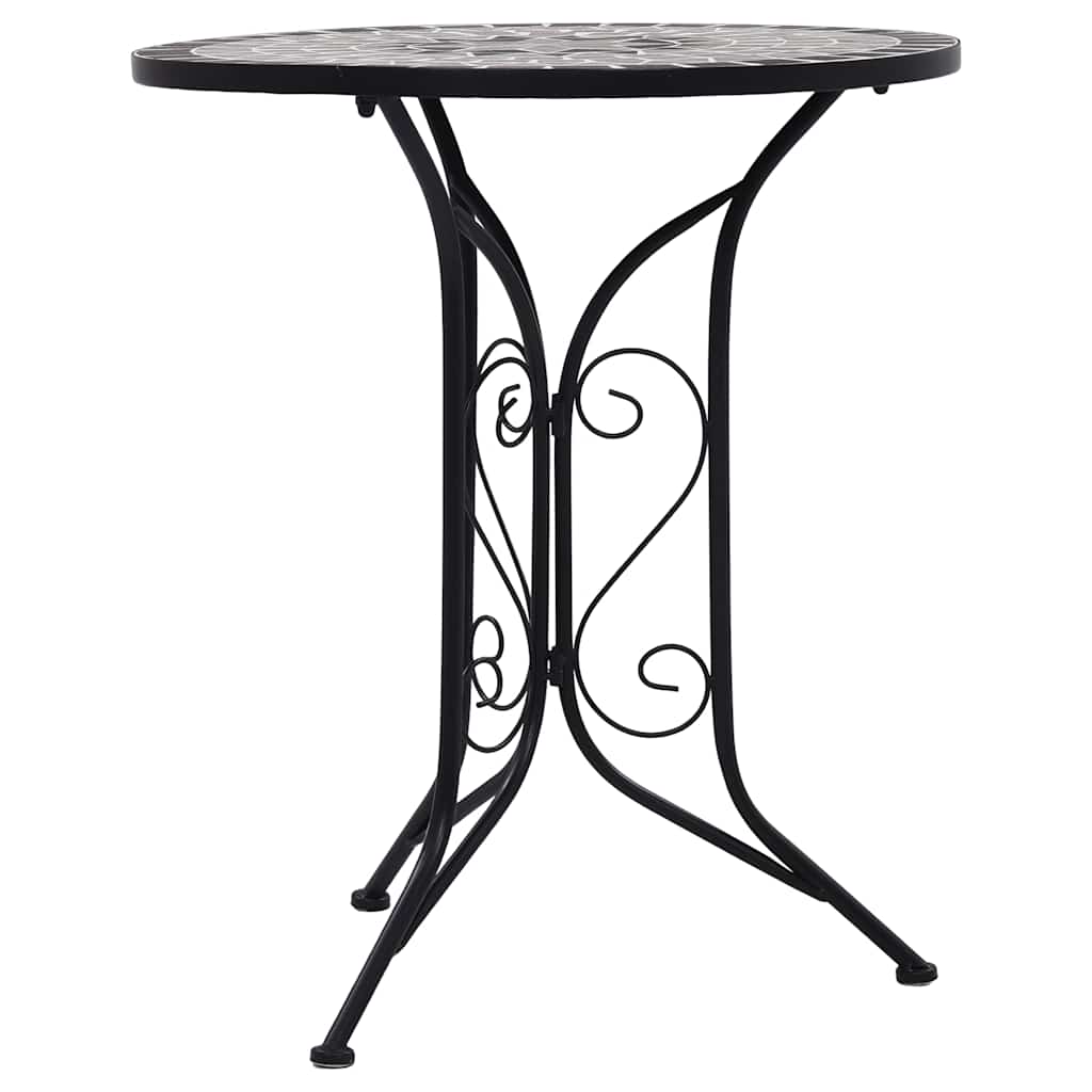 Mesa bistro de mosaico cerámica gris 60 cm