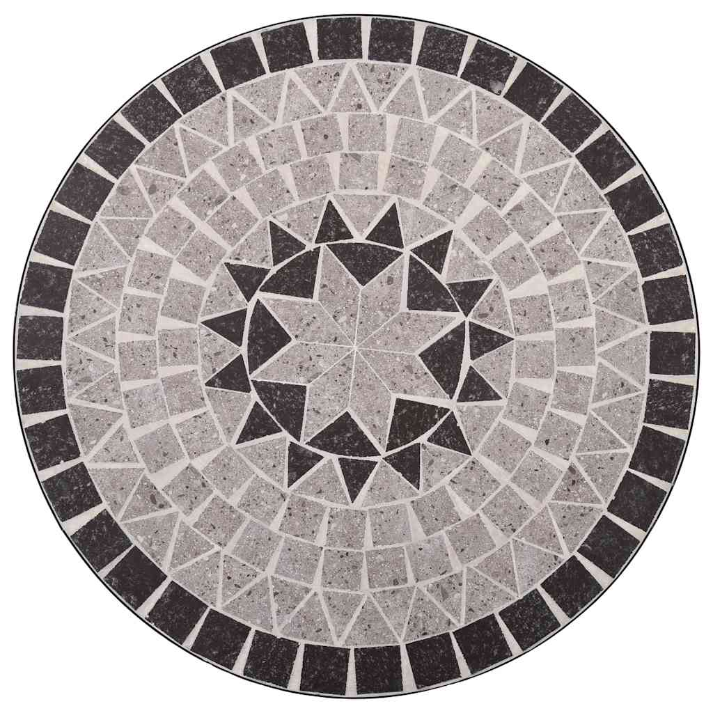 Mesa bistro de mosaico cerámica gris 60 cm