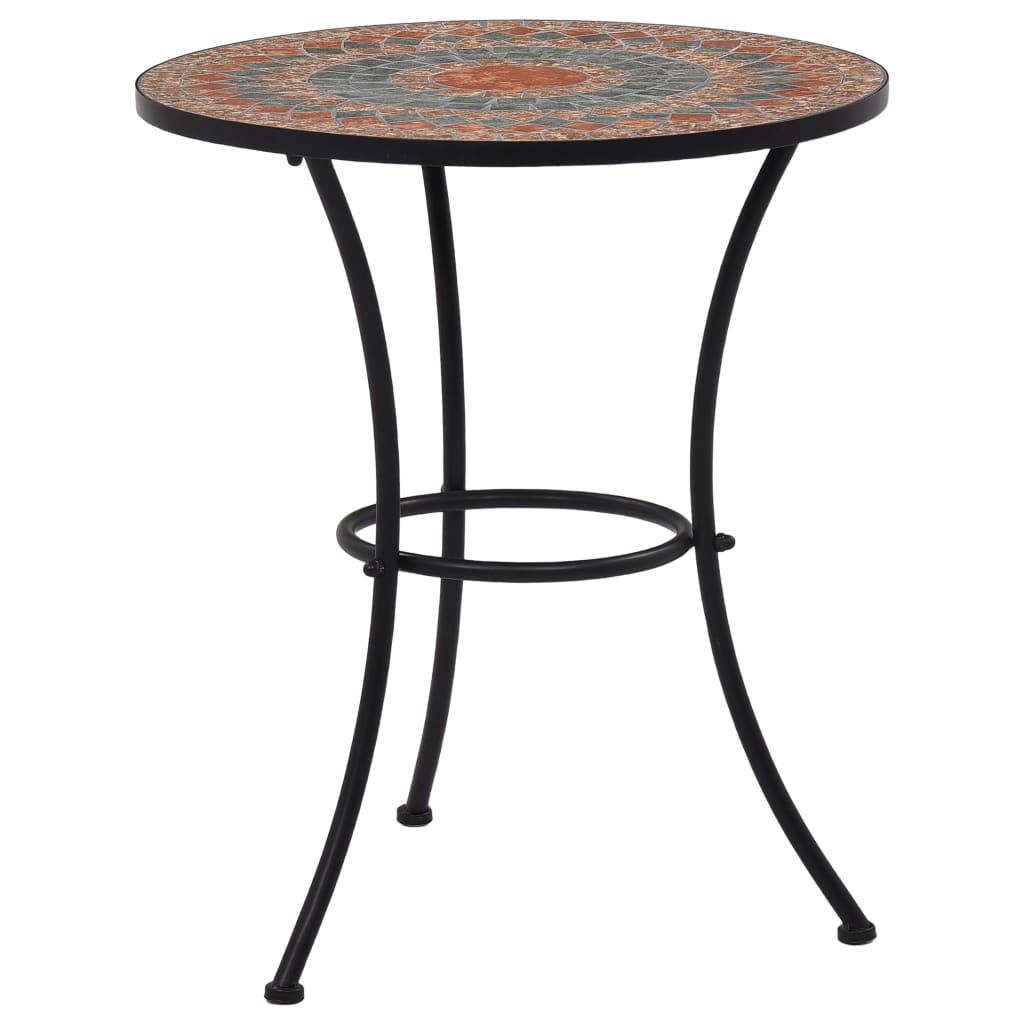Brown ceramic mosaic bistro table 60 cm