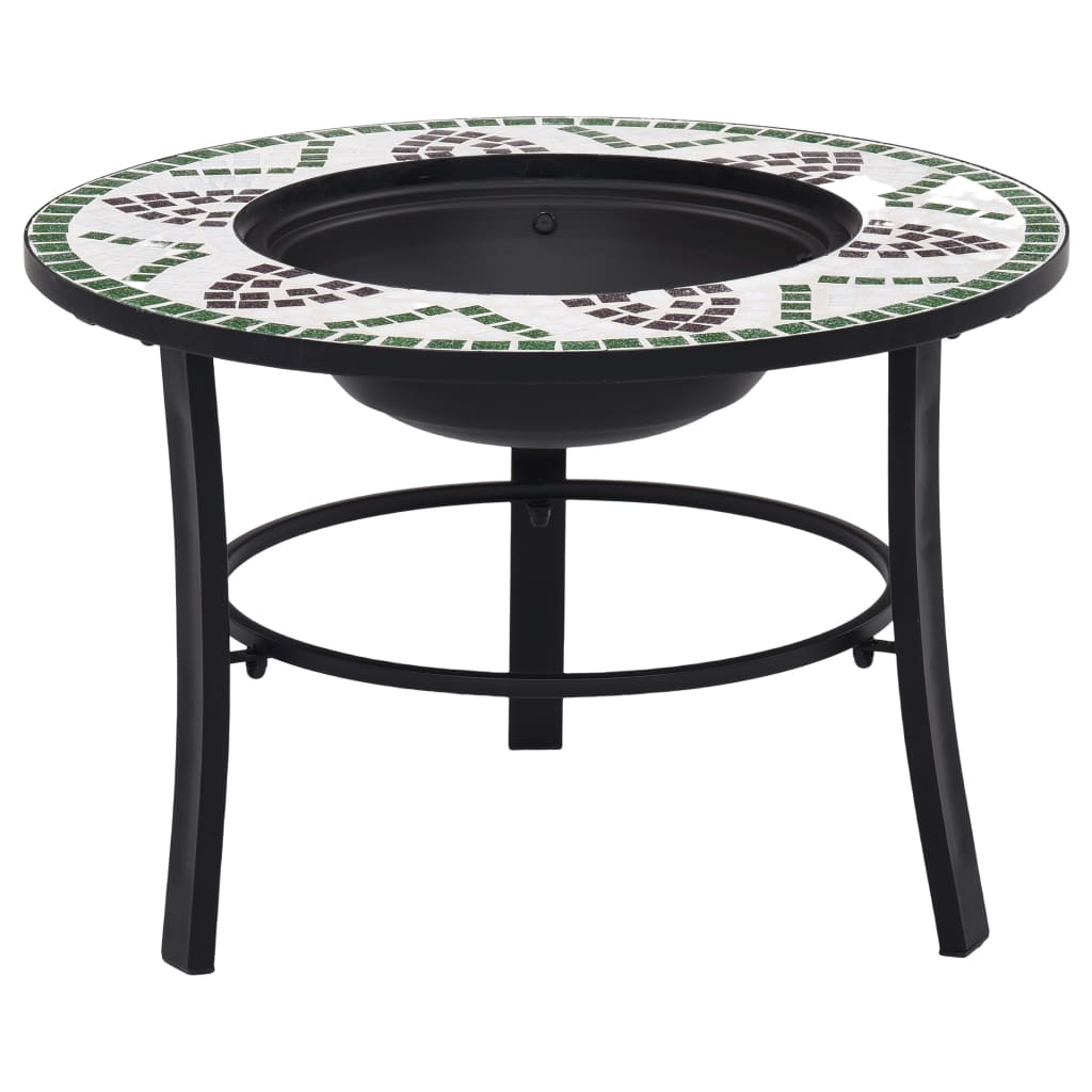 Brasero de mosaico cerámica azul y blanco 68 cm