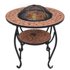 Mesita con brasero de mosaico cerámica terracota 68 cm