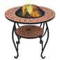 Mesa de apoio com braseiro em mosaico cerâmico terracota 68 cm