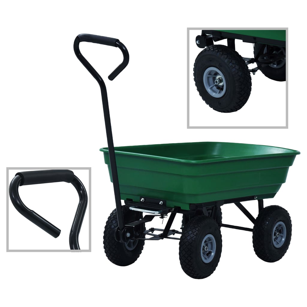 Tilting Garden Trolley 300 kg 75 L Black