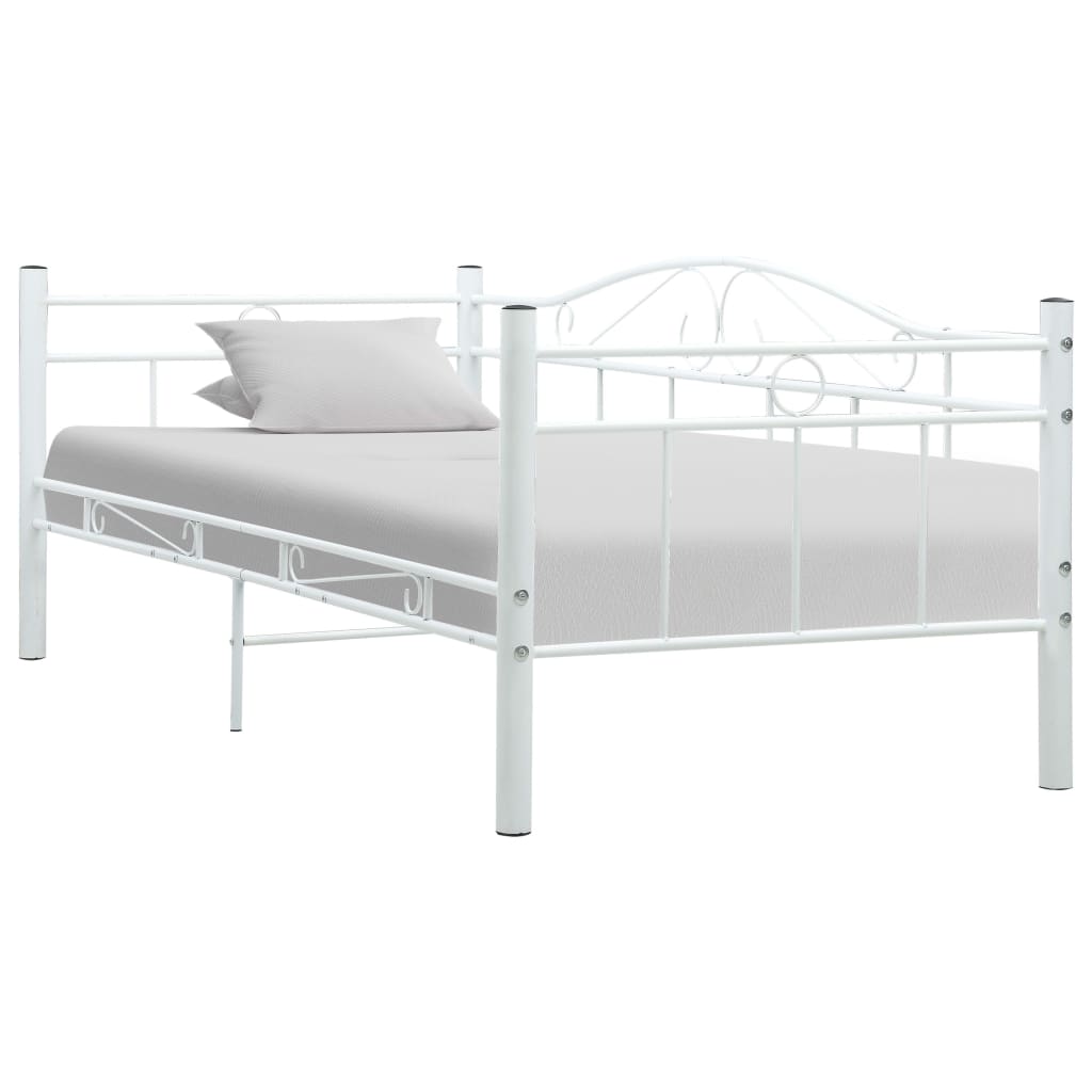 Estructura de cama sin colchón metal blanco 90x200 cm