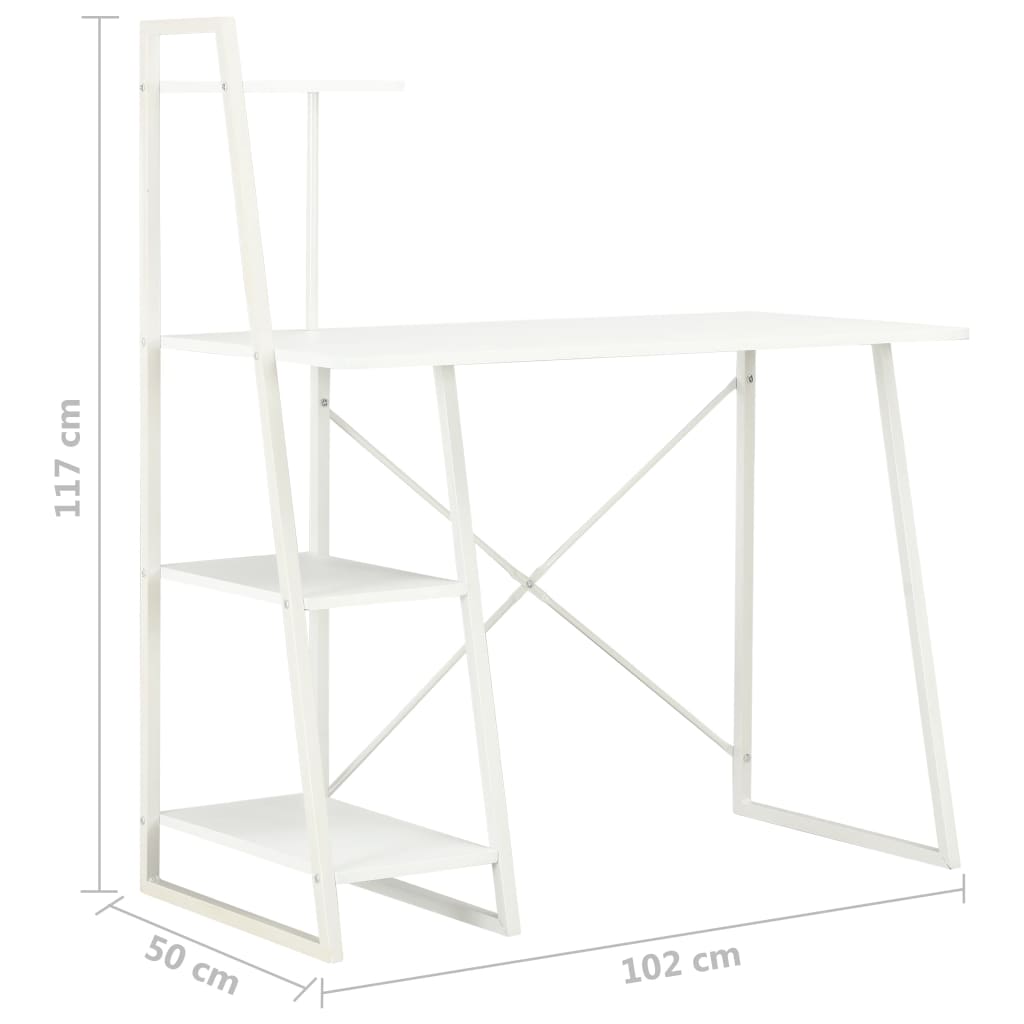 Escritorio con estantería blanco 102x50x117 cm