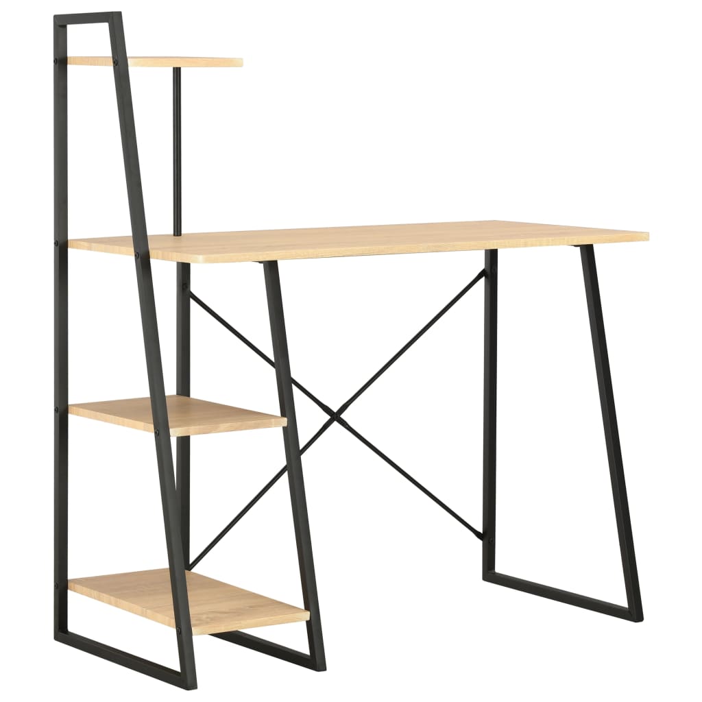 Desk with shelf unit white 102x50x117 cm