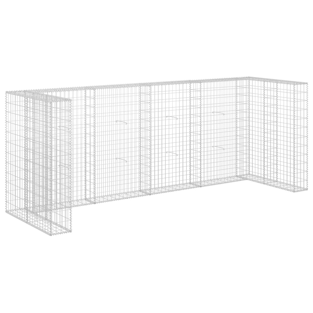 Muro de gaviones para contenedor de basura acero 320x100x120 cm