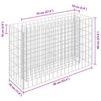 Arriate de gaviones de acero galvanizado 90x30x60 cm