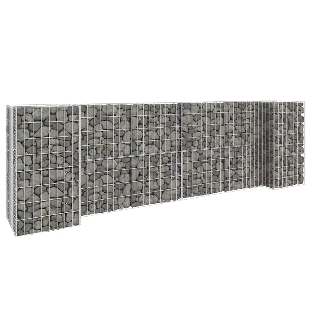 H-shaped gabion planter, steel wire, 260x40x100 cm