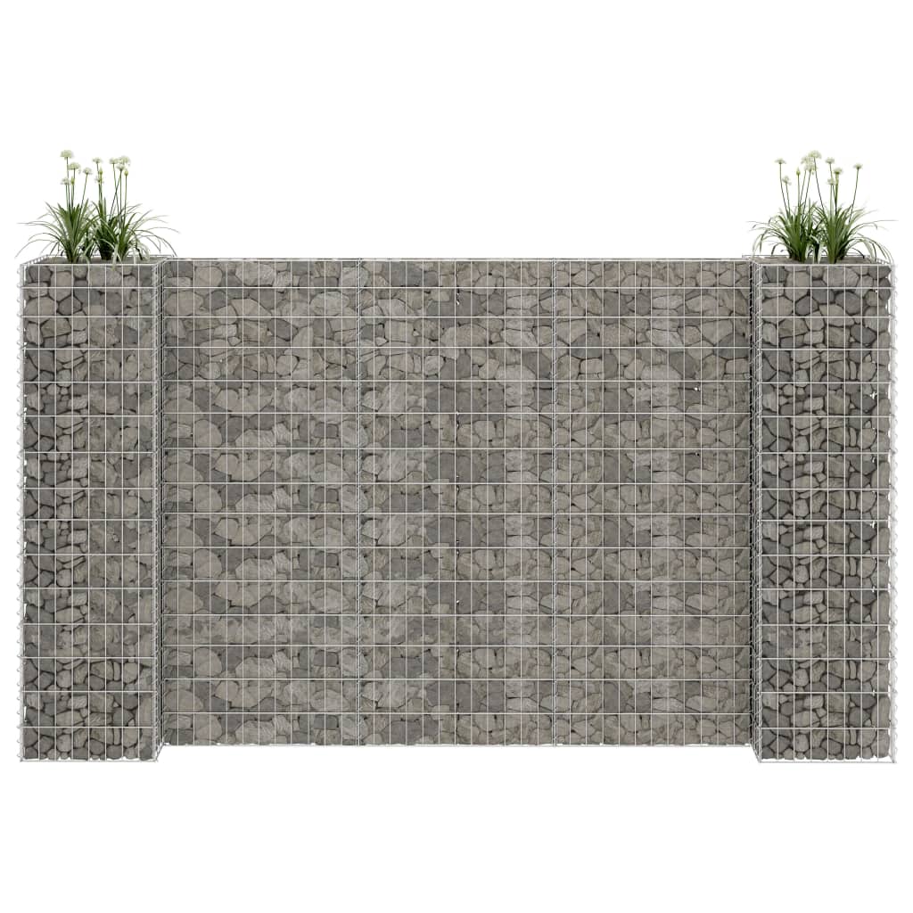 H-shaped gabion planter, steel wire, 260x40x100 cm