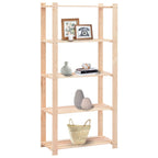 Estantería almacenaje 5 niveles madera pino maciza 250 kg