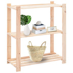Estantería almacenaje 3 niveles madera pino maciza 150 kg