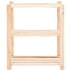 Estantería almacenaje 3 niveles madera pino maciza 150 kg