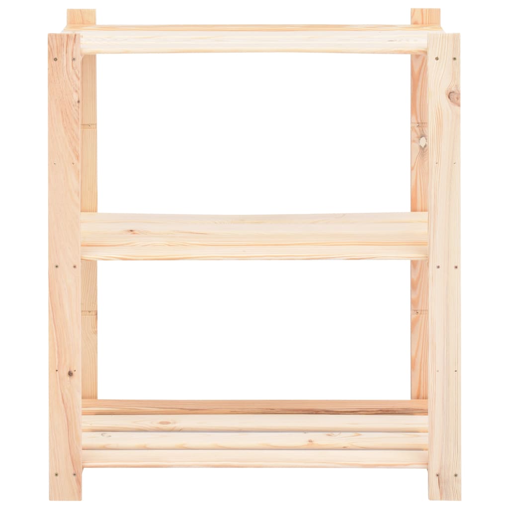 Estantería almacenaje 3 niveles madera pino maciza 150 kg