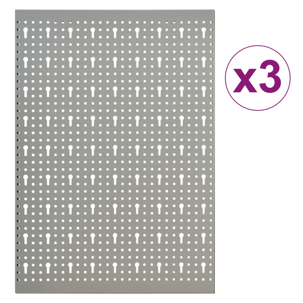 Tableros de clavijas para pared 3 unidades acero 40x58 cm