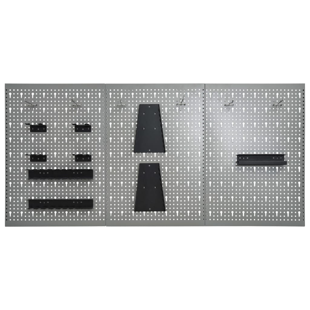 Tableros de clavijas para pared 3 unidades acero 40x58 cm