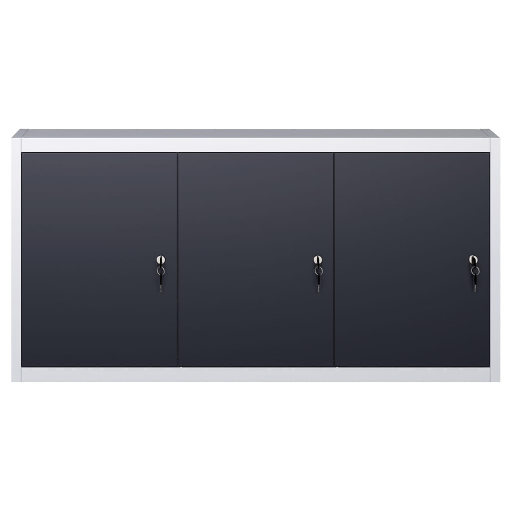 Armario de herramientas de pared industrial metal gris y negro