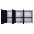 Armario de herramientas de pared industrial metal gris y negro