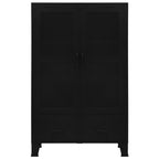 Armario oficina indutrial puertas malla acero negro 75x40x120cm