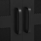 Armario oficina indutrial puertas malla acero negro 75x40x120cm