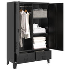 Armario industrial de acero negro 90x40x140 cm