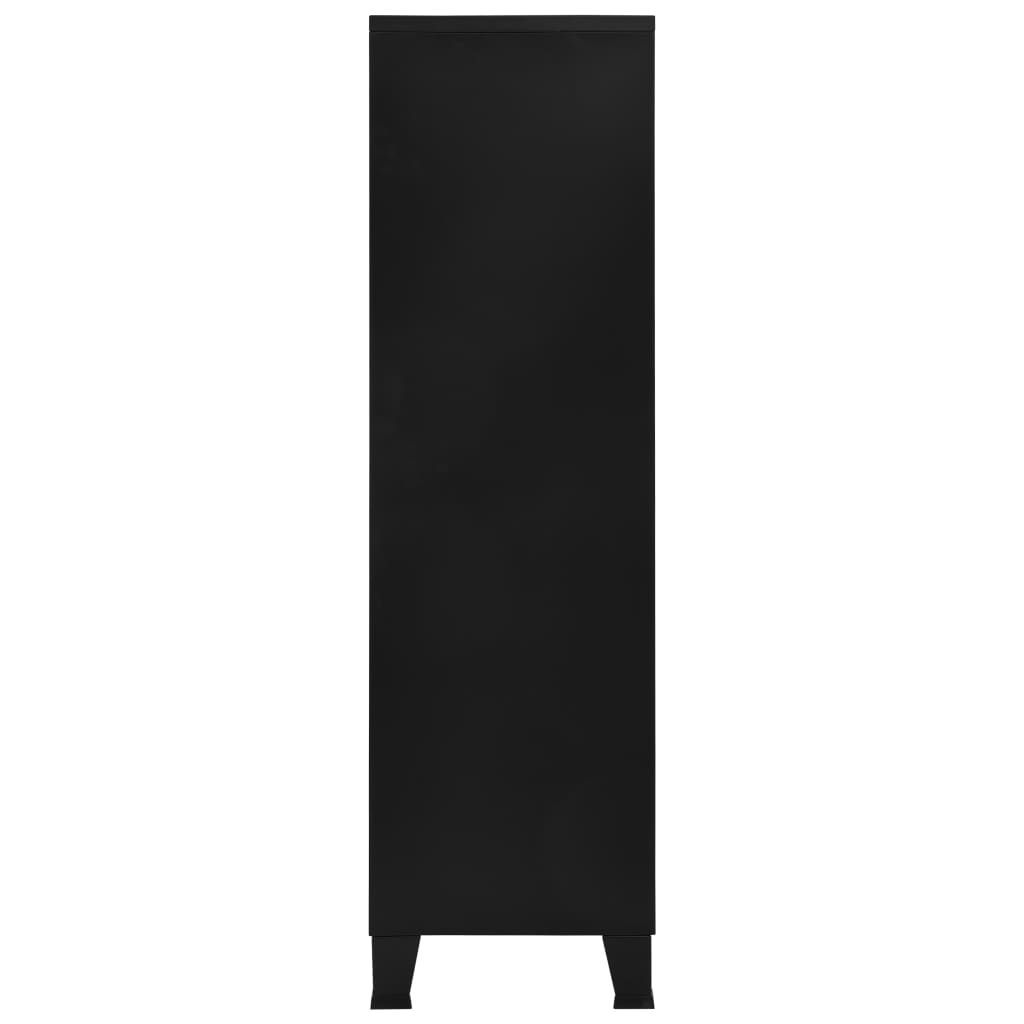 Armario industrial de acero negro 90x40x140 cm