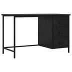 Escritorio industrial con cajones acero negro 120x55x75 cm