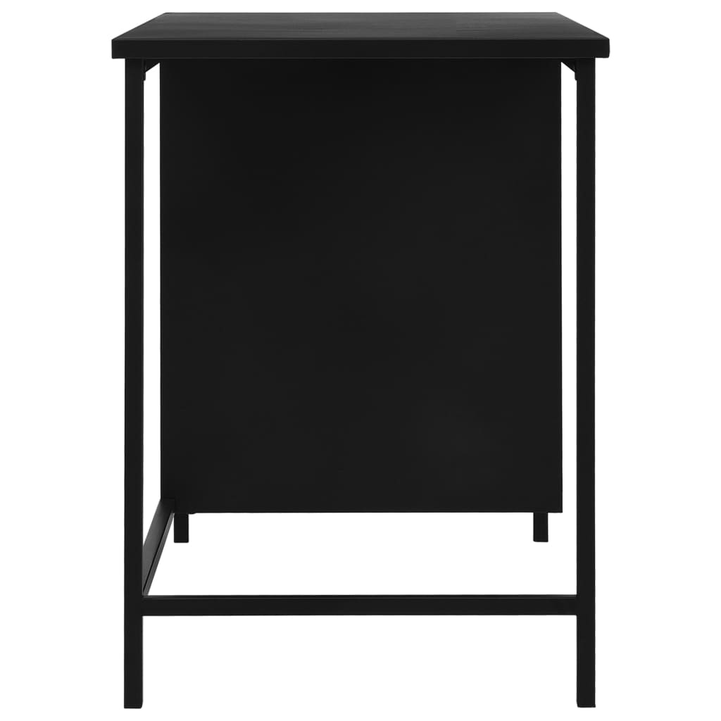 Escritorio industrial con cajones acero negro 120x55x75 cm
