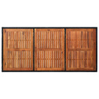 Set comedor jardín 9 pzas ratán sintético y madera acacia negro