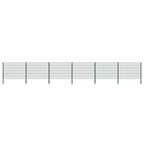 Fence panel with iron posts 1040x120 cm green