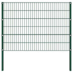 Fence panel with iron posts 1040x120 cm green