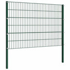 Fence panel with iron posts 1040x120 cm green