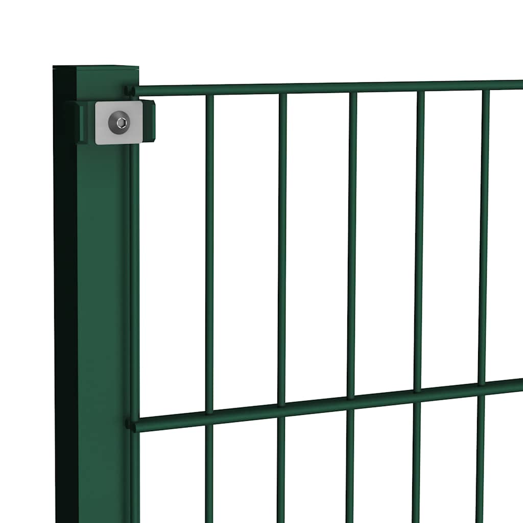 Fence panel with iron posts 1040x120 cm green