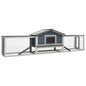 Solid wood rabbit hutch pine and fir gray 310x70x87 cm