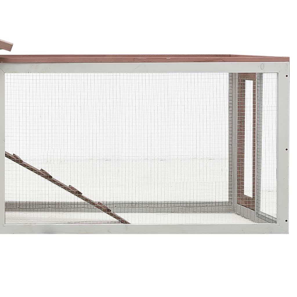 Conejera madera maciza pino y abeto color moca 310x70x87 cm