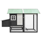 Gallinero madera maciza de pino y abeto gris 170x81x110 cm