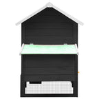 Gallinero madera maciza de pino y abeto gris 170x81x110 cm