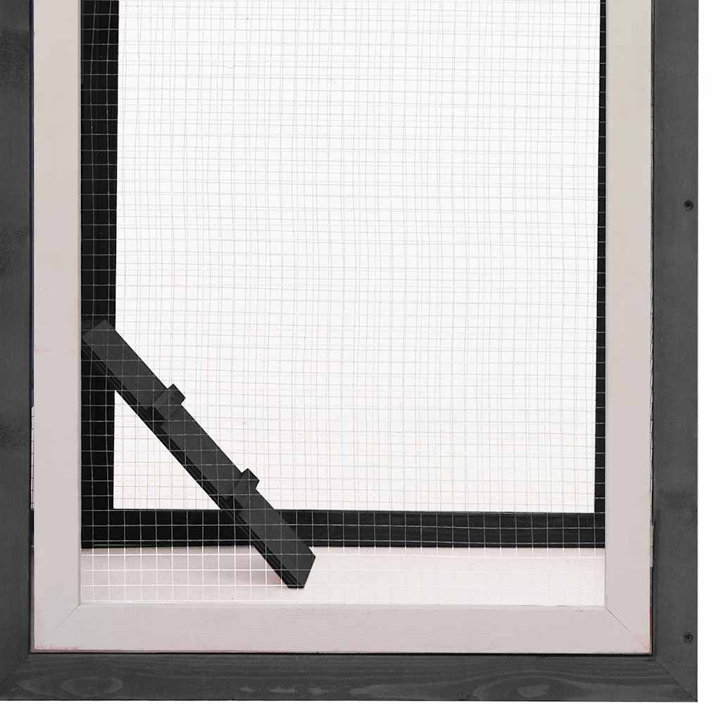 Gallinero madera maciza de pino y abeto gris 170x81x110 cm