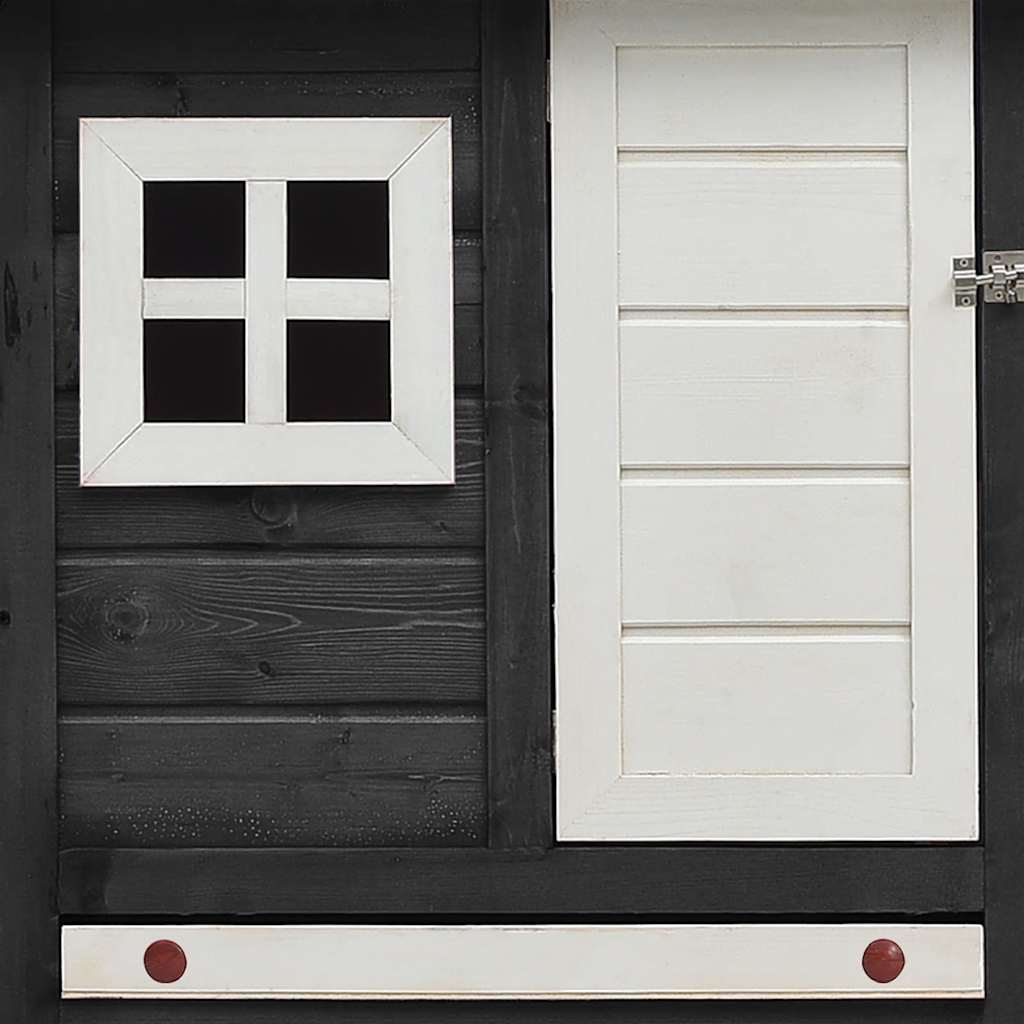 Gallinero madera maciza de pino y abeto gris 170x81x110 cm