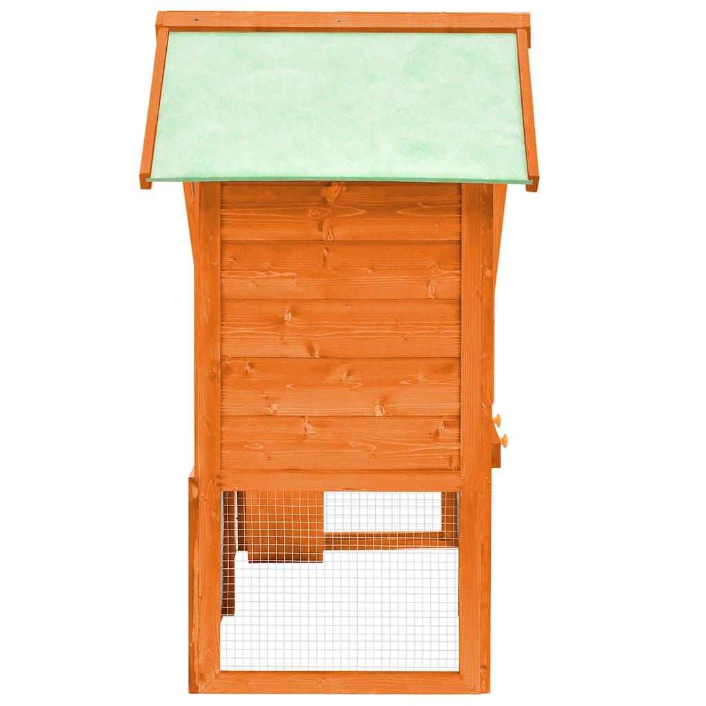 Conejera madera maciza de abeto 140x63x120 cm