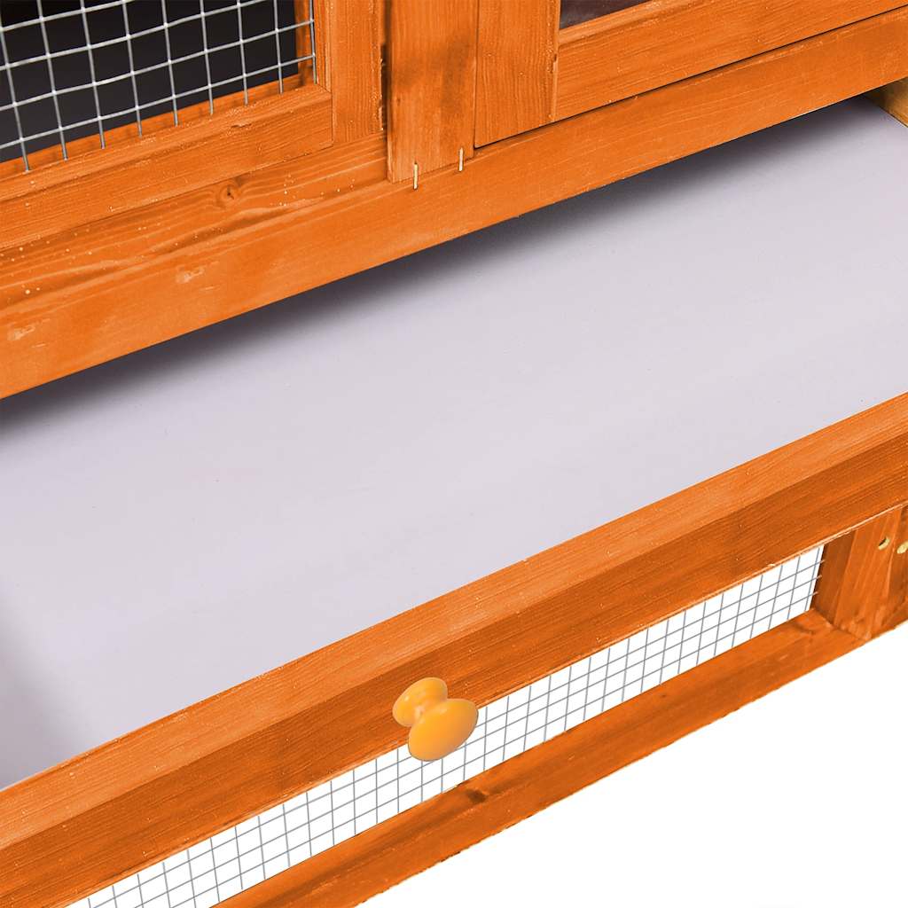 Conejera madera maciza de abeto 140x63x120 cm