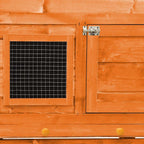 Conejera madera maciza de abeto 140x63x120 cm