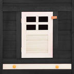 Conejera de exterior con corredor madera de abeto gris y blanco