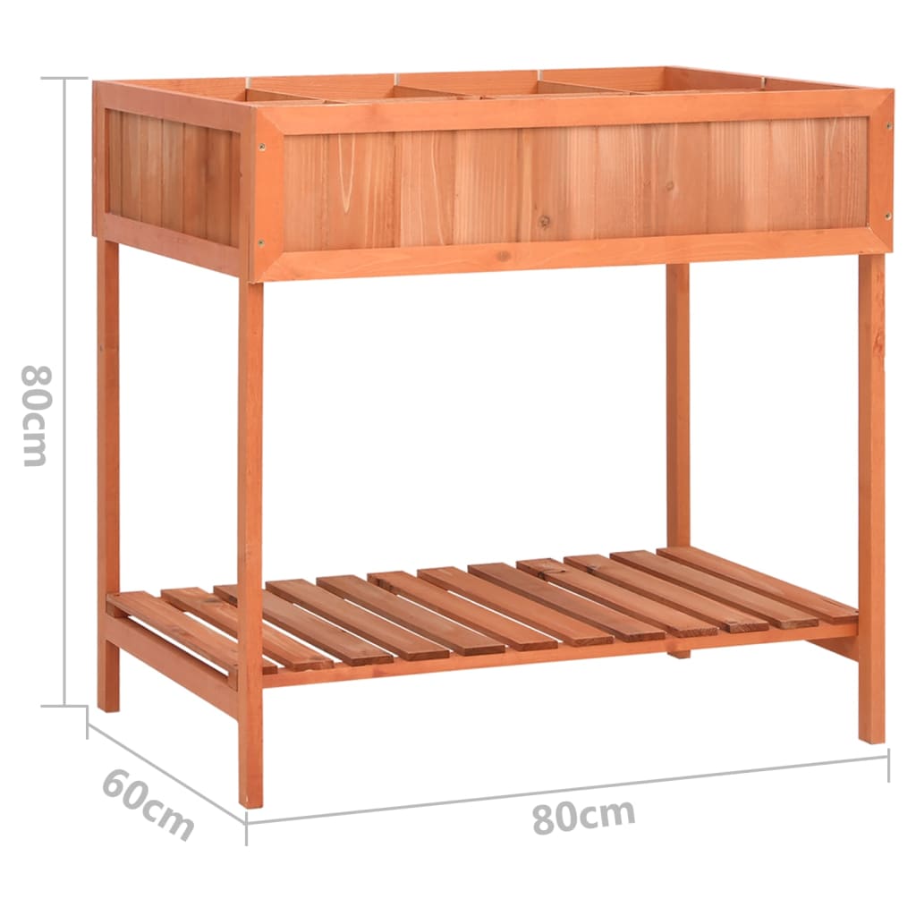 Jardinera huerto madera maciza de abeto 80x60x80 cm