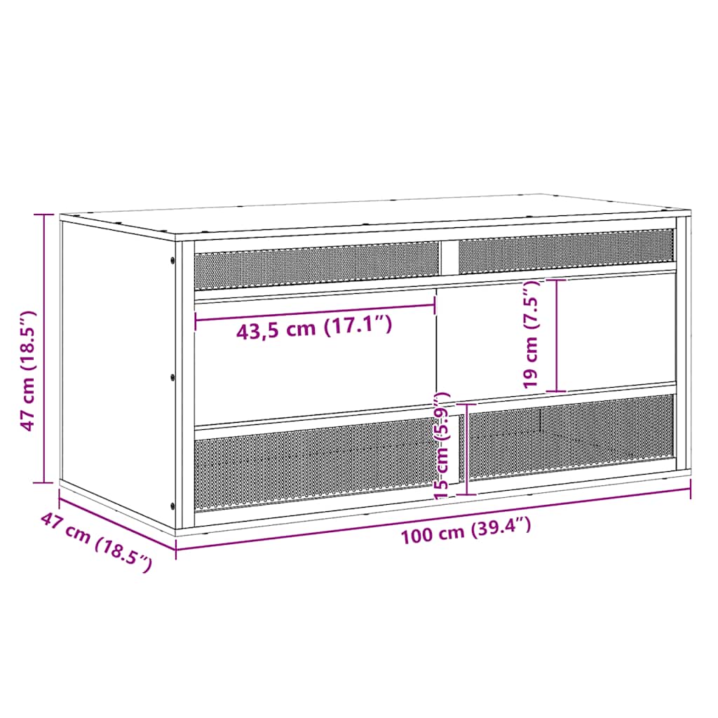 Terrario de madera contrachapada 100x47x47 cm