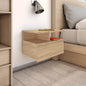 Mesita de noche flotante 2 uds madera blanco brillo 40x31x27 cm
