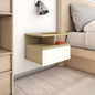 Mesita de noche flotante 2 uds madera blanco brillo 40x31x27 cm